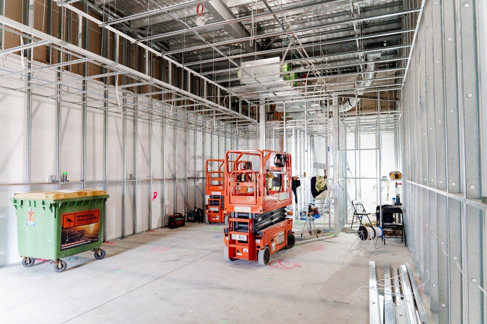 Kingsmen Hair, Riverlea Park part way through the fit-out.